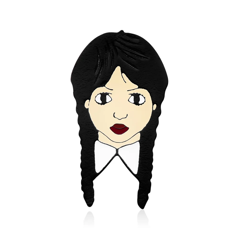 

Classic Goth Enamel Brooch Classic Film Wednesday the Adams Family Lapel Pin Badge Cosplay Jewelry Party Gift