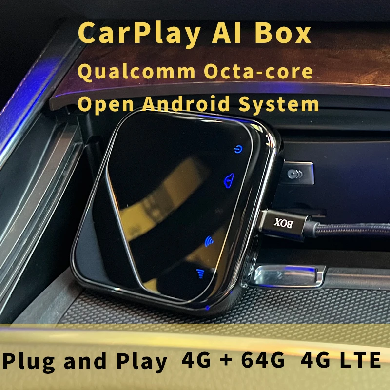 $185.82 Carplay Ai Box Wireless Carplay Android Box Car Multimedia Player 4+64G Plug Play for Apple Carplay Audio Volvo Ford Benz VW