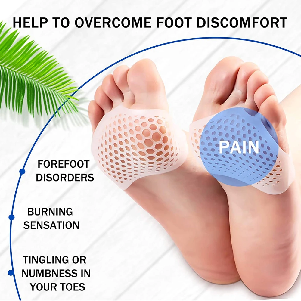 Silicone Insoles for Shoes Women Sandals High Heels Insert Foot Pain Relief Massage Shoe Cushion Forefoot Socks Metatarsal Pads