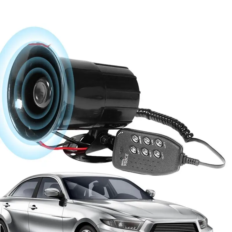 

12V 6 Sounds 105-115dB Wired Electronic Siren Loud Car Warning Alarm P0lice Fire Siren Car Truck Horn Car Interior Accessories