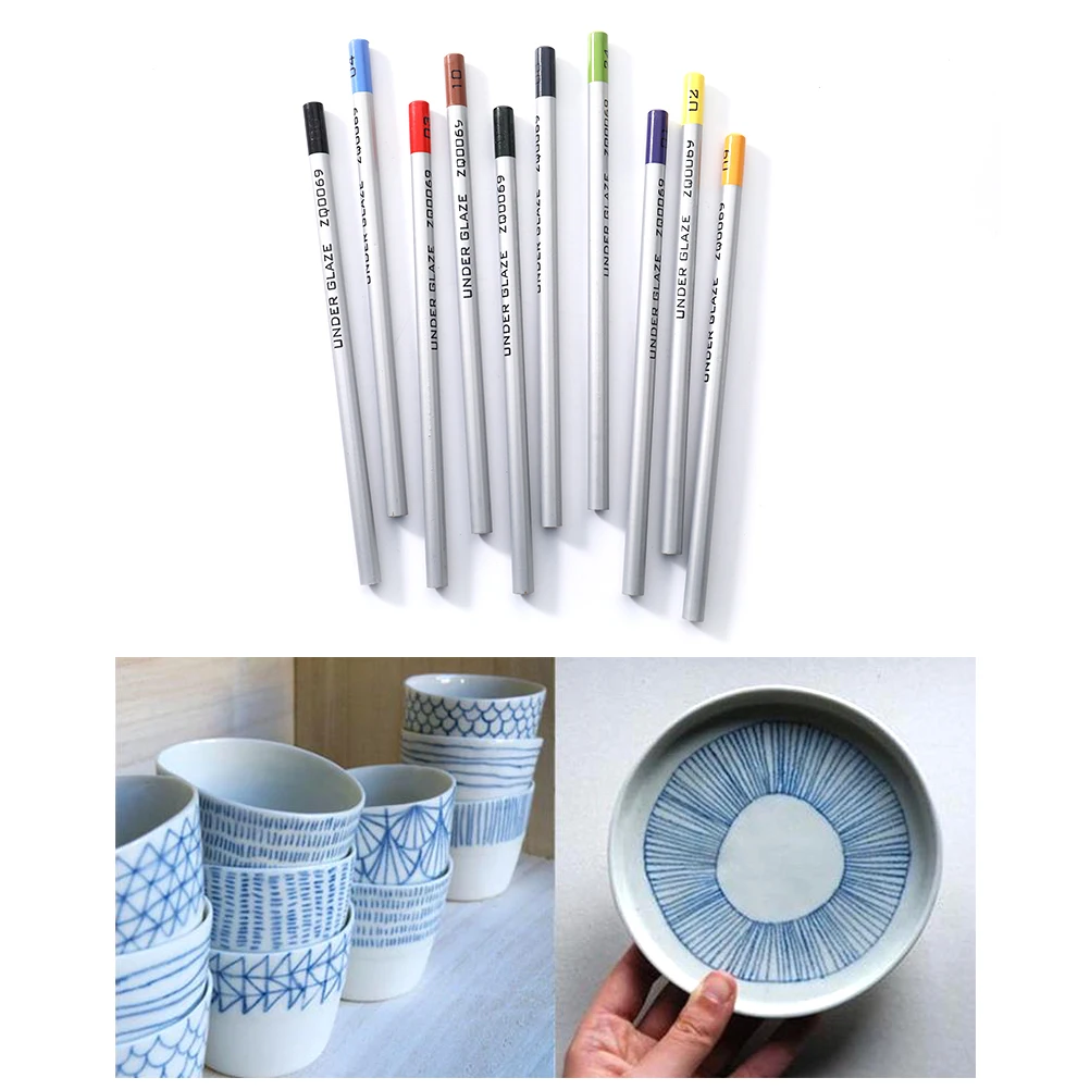 

Pottery Art Underglaze Painted Pencils Ceramic DIY Painting Hand-Painted Hook Line Underglaze Color Lead Powder Pen Clay Tools