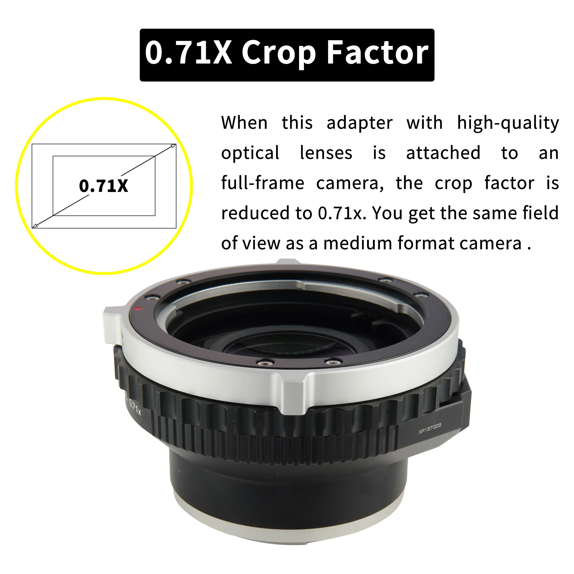 Фото Адаптер-редуктор XPIMAGE Speed Booster 0.71X для объективов Pentax 645 на камеры Sony E Mount A7M3 A7M4 A7M5 №2