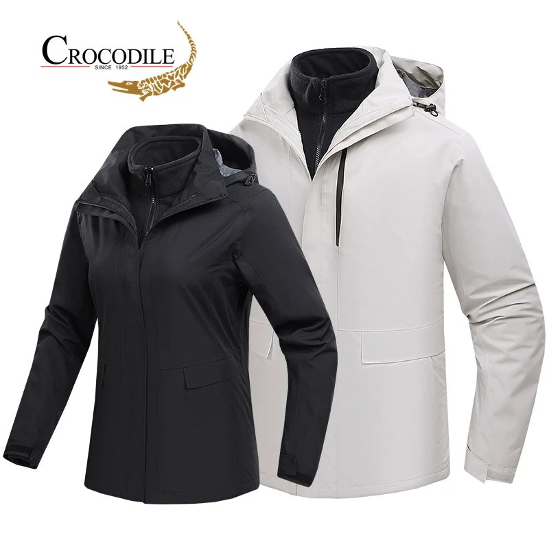 Мужская и женская уличная куртка из крокодиловой кожи мужские зимние плюшевые