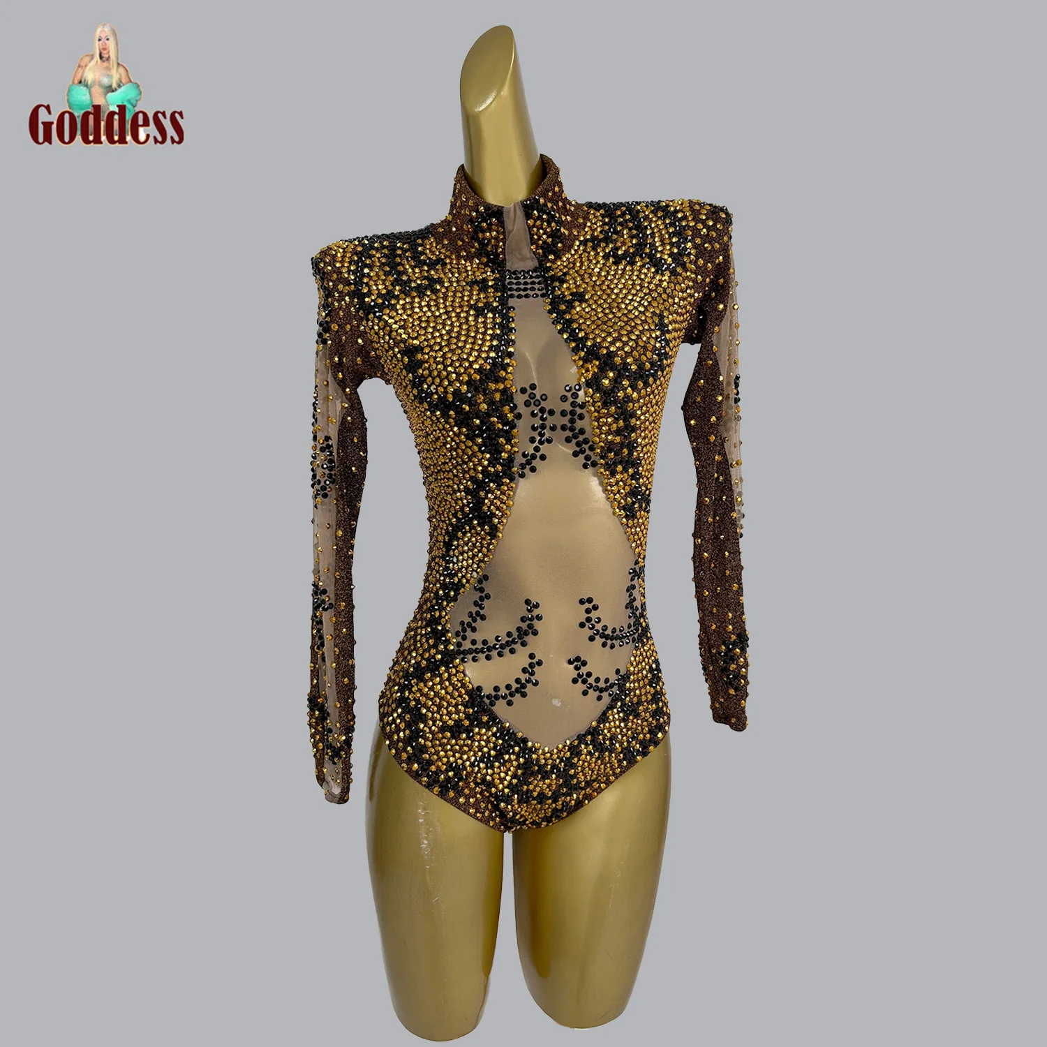 Блестящее женское платье для выступления на сцене облегающее боди одежда