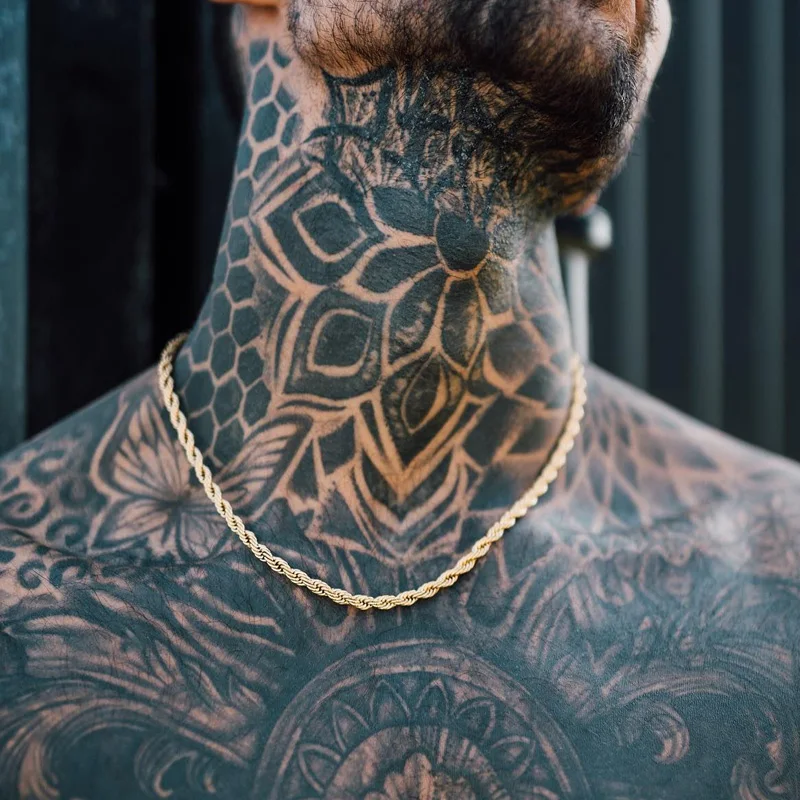 Rope Chain Necklace Men 2022 Classic New Handmade Stainless Steel Twisted Link Chain Necklace For Men Jewelry Gift