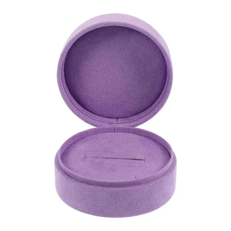 

Ring Box Case Jewelry Holder Gift Wedding Round Engagement Single Displayearrings Container Necklace Packaging Organizer Bearer