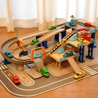 childrens track car building toy puzzle little boy electric track slide 3 three years old 4 city 5 parking lot 6