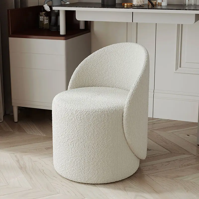 

Nordic Makeup Stool Rotatable Light Luxury Cosmetic Chair Home Dressing Stool Beauty Nail Salon Minimalist Backrest Chair