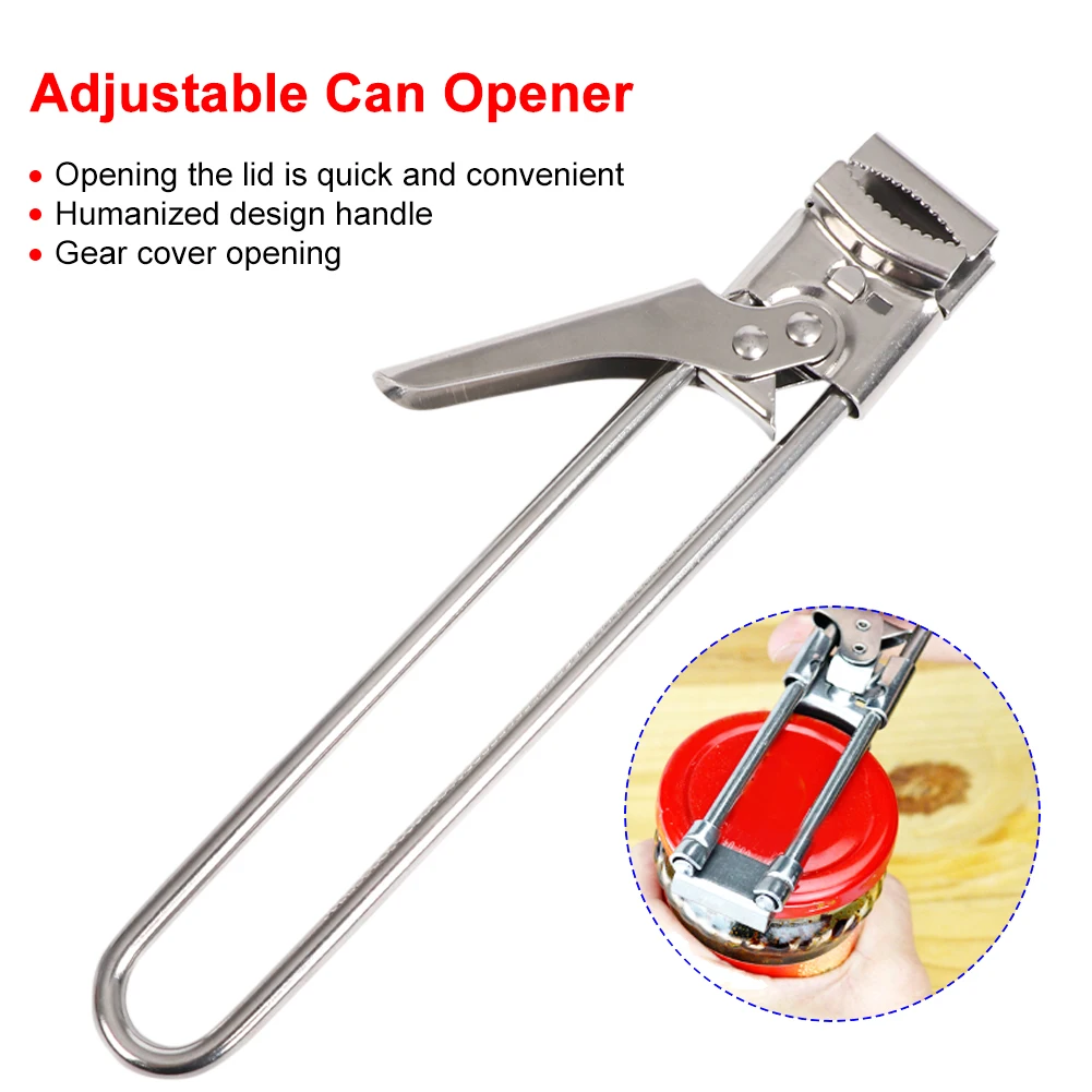 

Adjustable Bottle Opener Stainless Steel Lids Off Jar Opener Labor-Saving Screw Can Opener For Weak Hands Easy Grip Kitchen Tool