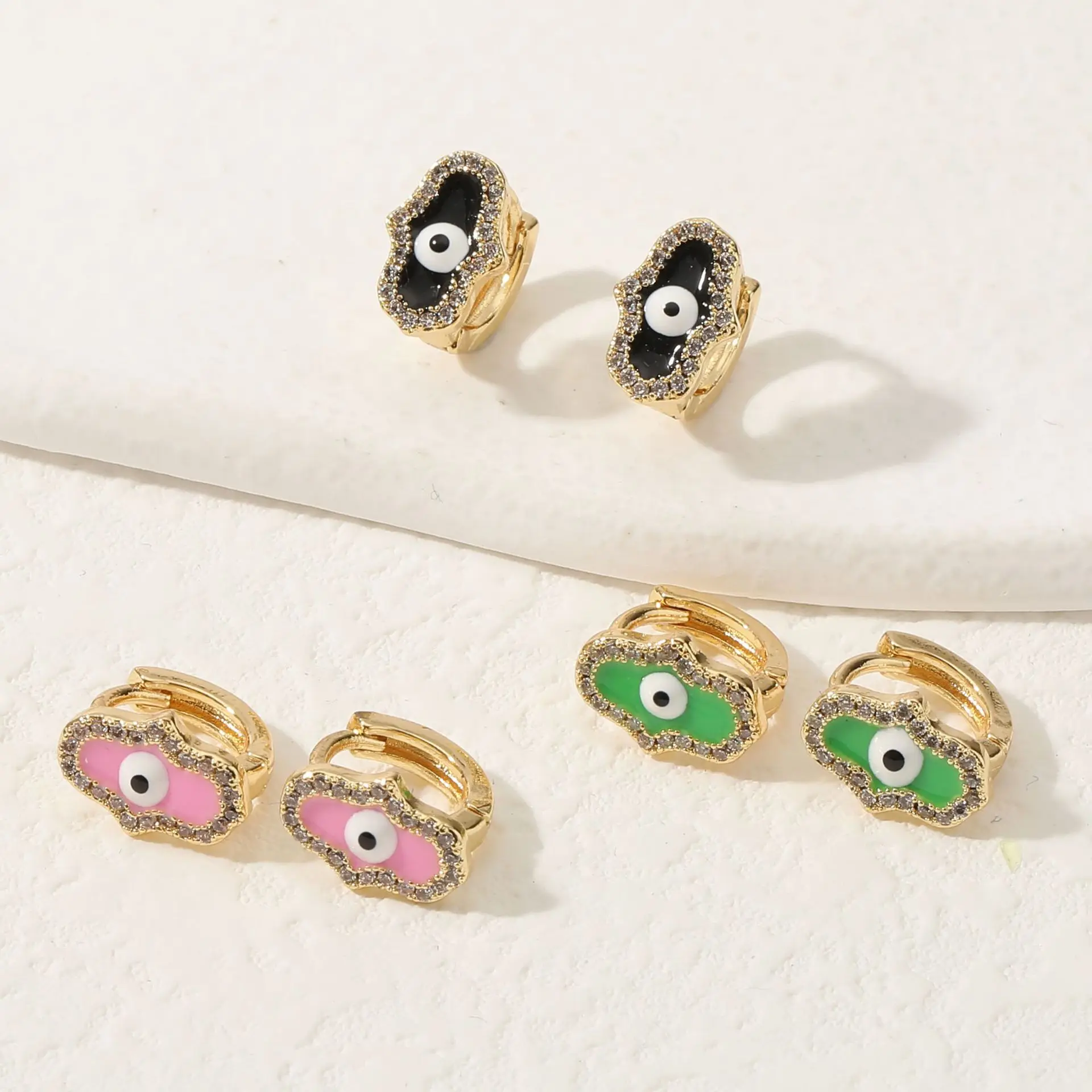 

New Women's Fashion Jewelry Hip Hop Evil Eye Earrings Creative Personality Stud Earrings Exaggerated Accessories Party Gifts