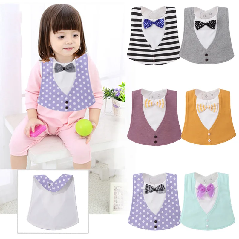 

Creative Bow Tie Cute Feeding Bibs Baby Accessories Saliva Towel Infant Babies Things 4 Layers Waterproof Cotton Burp Cloths