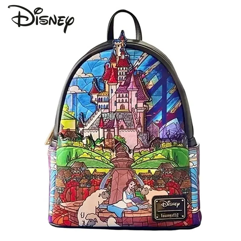 Disney Princess 2023 New Women's Backpack Luxury Brand Women's Mini Backpack Bell Princess Cartoon Cute Girl's Schoolbag