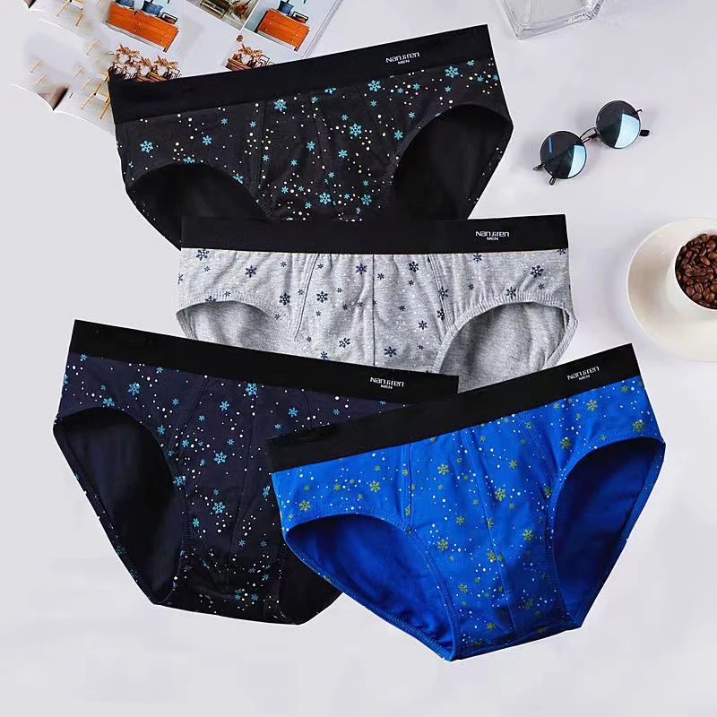 4pcs/Lot Sexy Men's Briefs Cotton Underwear Youth Breathable Shorts Breathable Stretch Panties High Quality Fashion Briefs