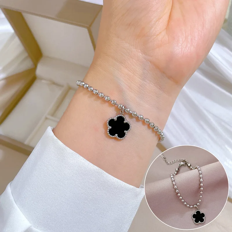 Новая горячая распродажа модный роскошный пятилистный цветок круглый браслет из