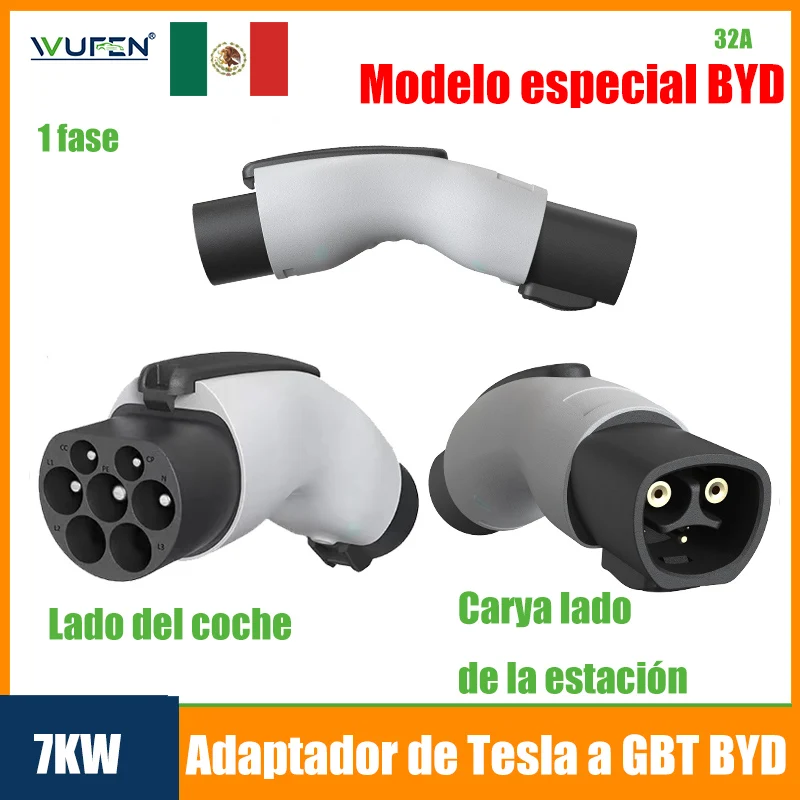 

WUFEN NACS to gbt противоугонные аксессуары для электромобилей Зарядное устройство для электромобилей адаптер tesla to gbt с замком 7 кВт адаптер EV адаптер для byd