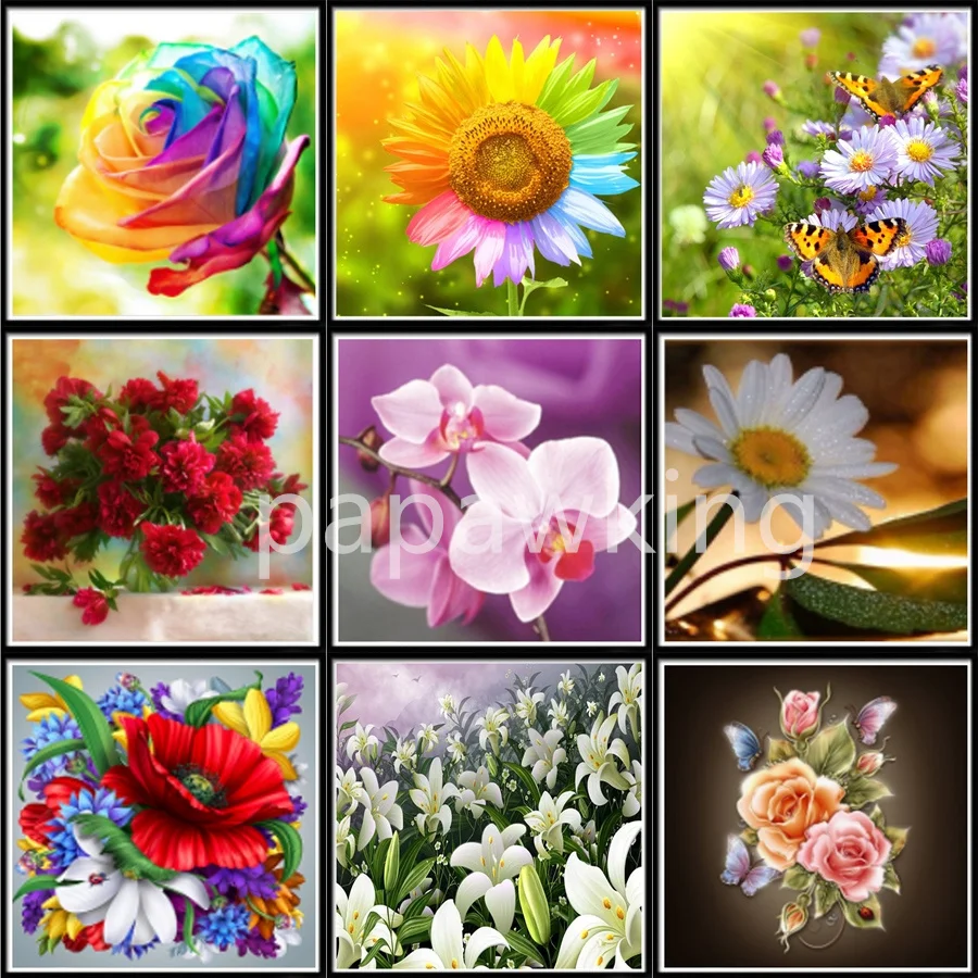 

5D Diamond Painting Landscape Colorful Rose Flower Diamond Embroidery Handicraft Artwork Mosaic Cross Stitch Home Decor
