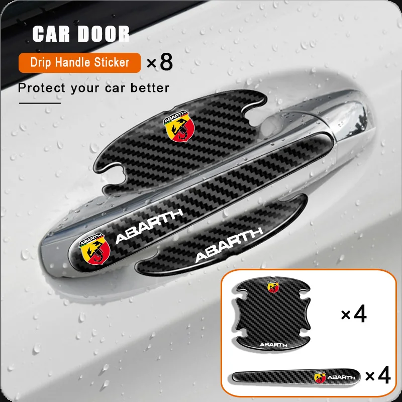 

Carbon Fiber Car Doorknob Scratches Protection Sticker for Abbas Competizione Carbono Punto 124 125 500 695 OT2000 Accessories