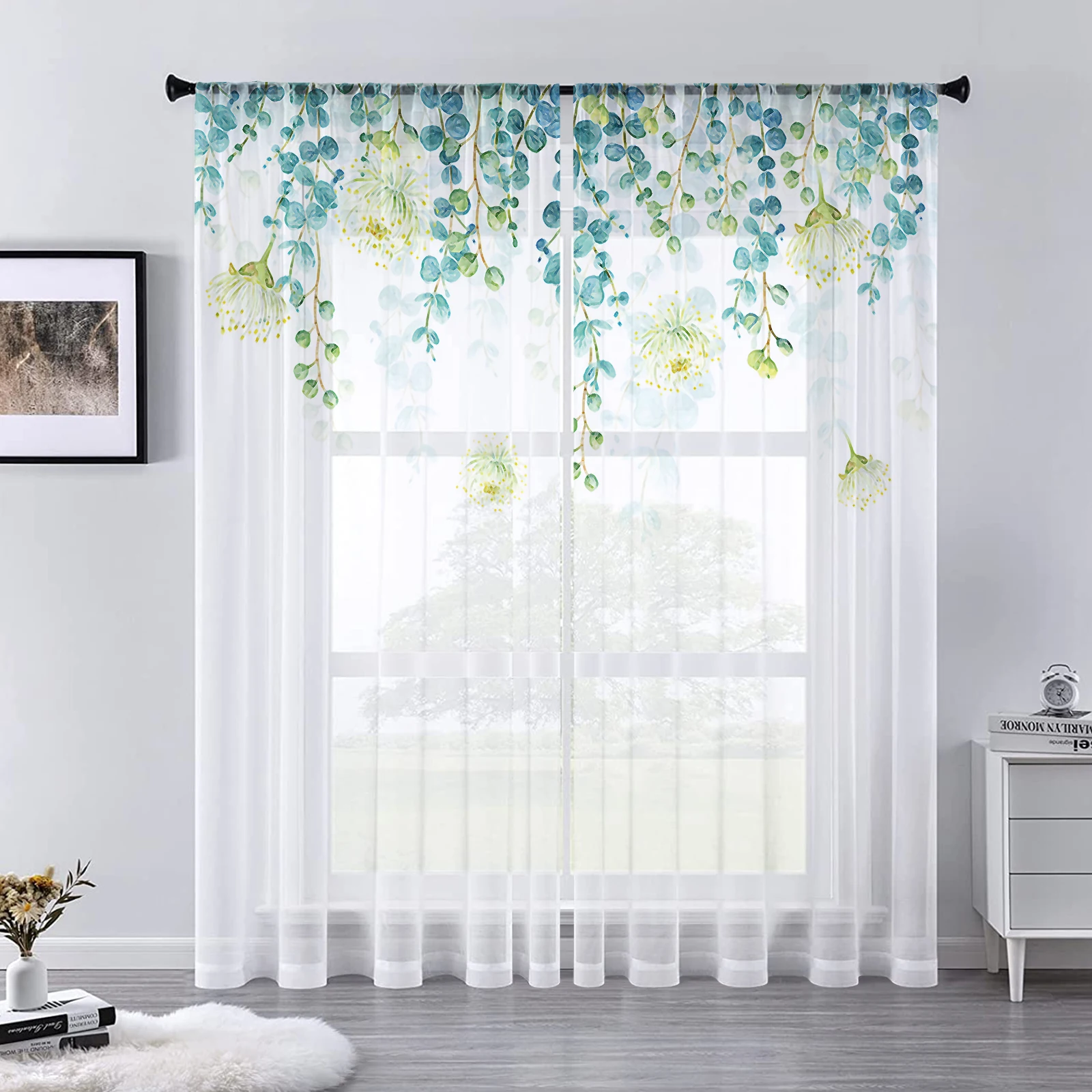 

Прозрачные шифоновые занавески Watercolor Floral