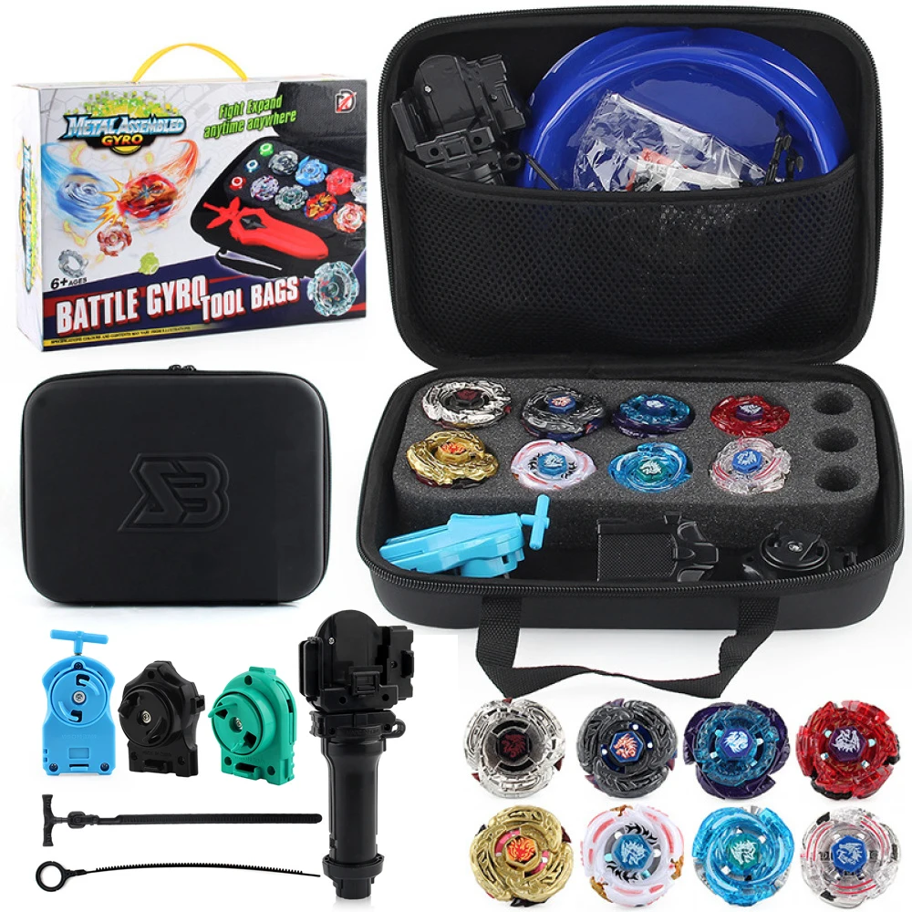 

Beyblades Burst Set with Launcher and Handlebar in Carry Case 8 Types Metal Fusion Constellation Battle Gyros Toys for Children