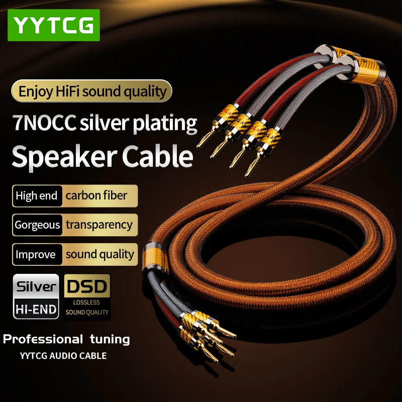 Hi-Fi посеребренный кабель для динамиков высококлассный усилитель кабели с