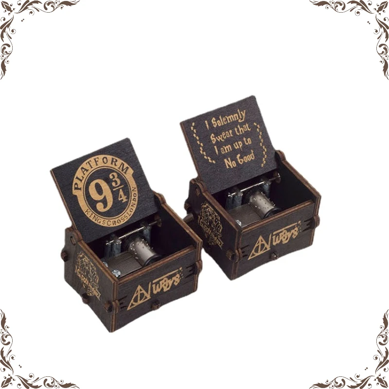 

Anime Magic Academy DIY Creative Wooden Music Box High Quality Hand Crank Potters Music Box Retro Toy Collector Hobby Gift