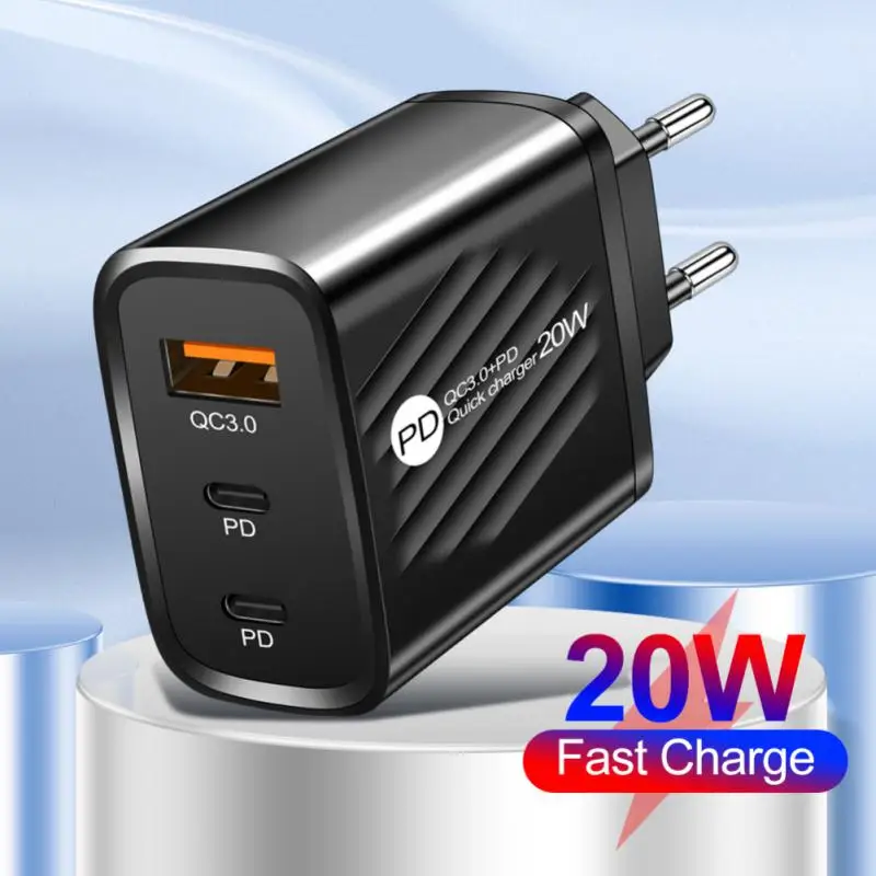 

GaN 20W USB +2PD Charger Quick Charge Korea Plug PD USB-C Type C Fast USB Charger For IPhone 13 Xiaomi Samsung Max Macbook