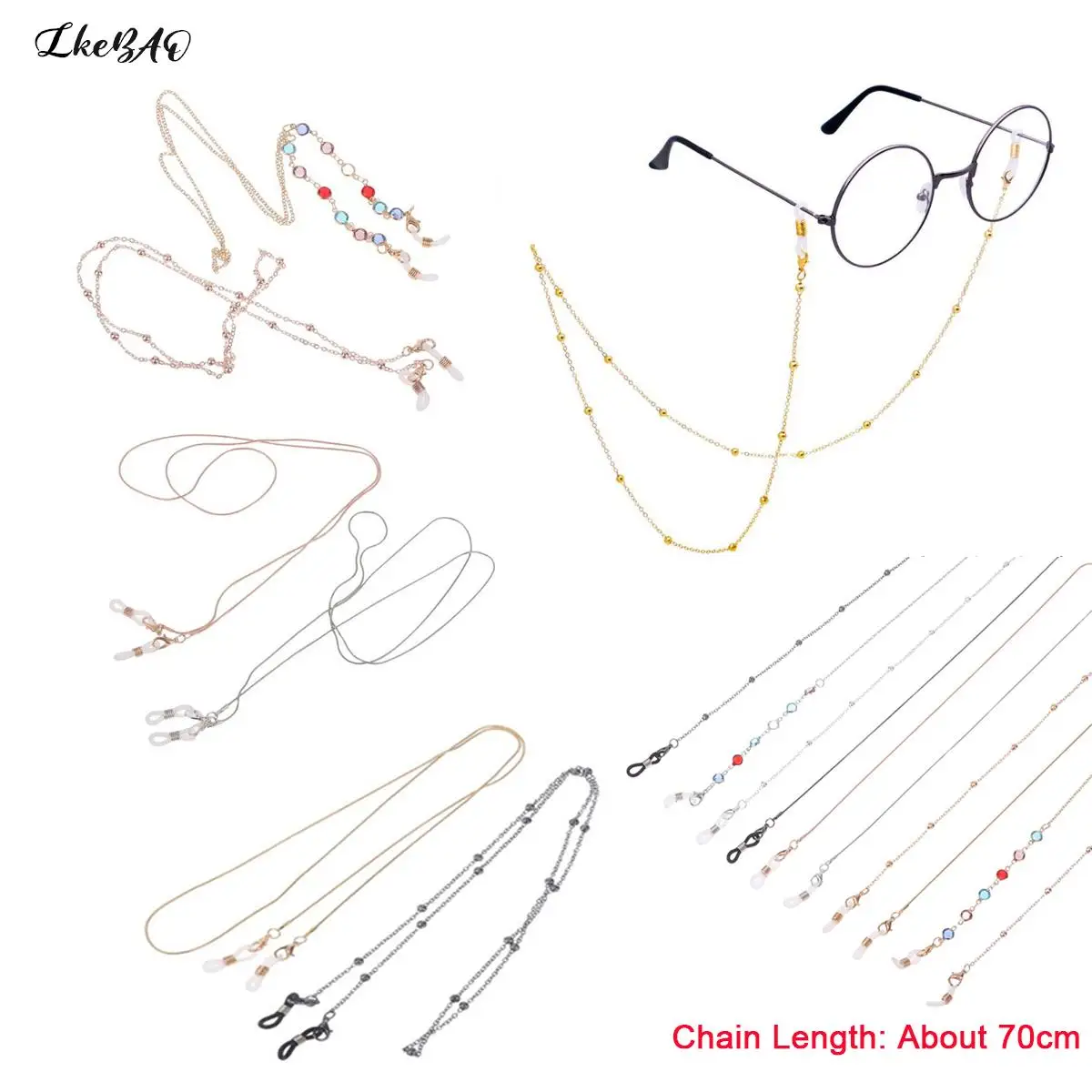 

Fashion Pearl Mask Chains Glasses Chain Retro Metal Sunglass Lanyards Holder For Women Mask Strap Neck Cord Hang On Neck Jewelry
