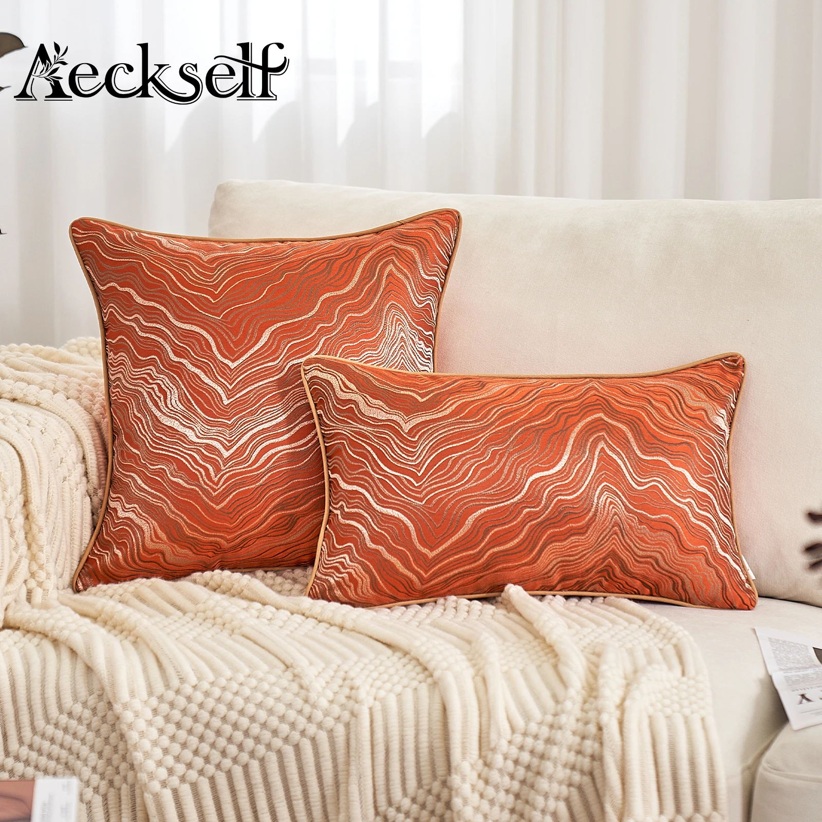 Современная Подушка Aeckself для домашнего декора роскошная подушка в полоску с