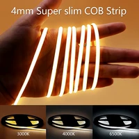 super thin 4mm cob led strip 480ledsm soft flexible12v 24v light bar warm cold white for decor lighting 2700k 3000k 4000k 6500k