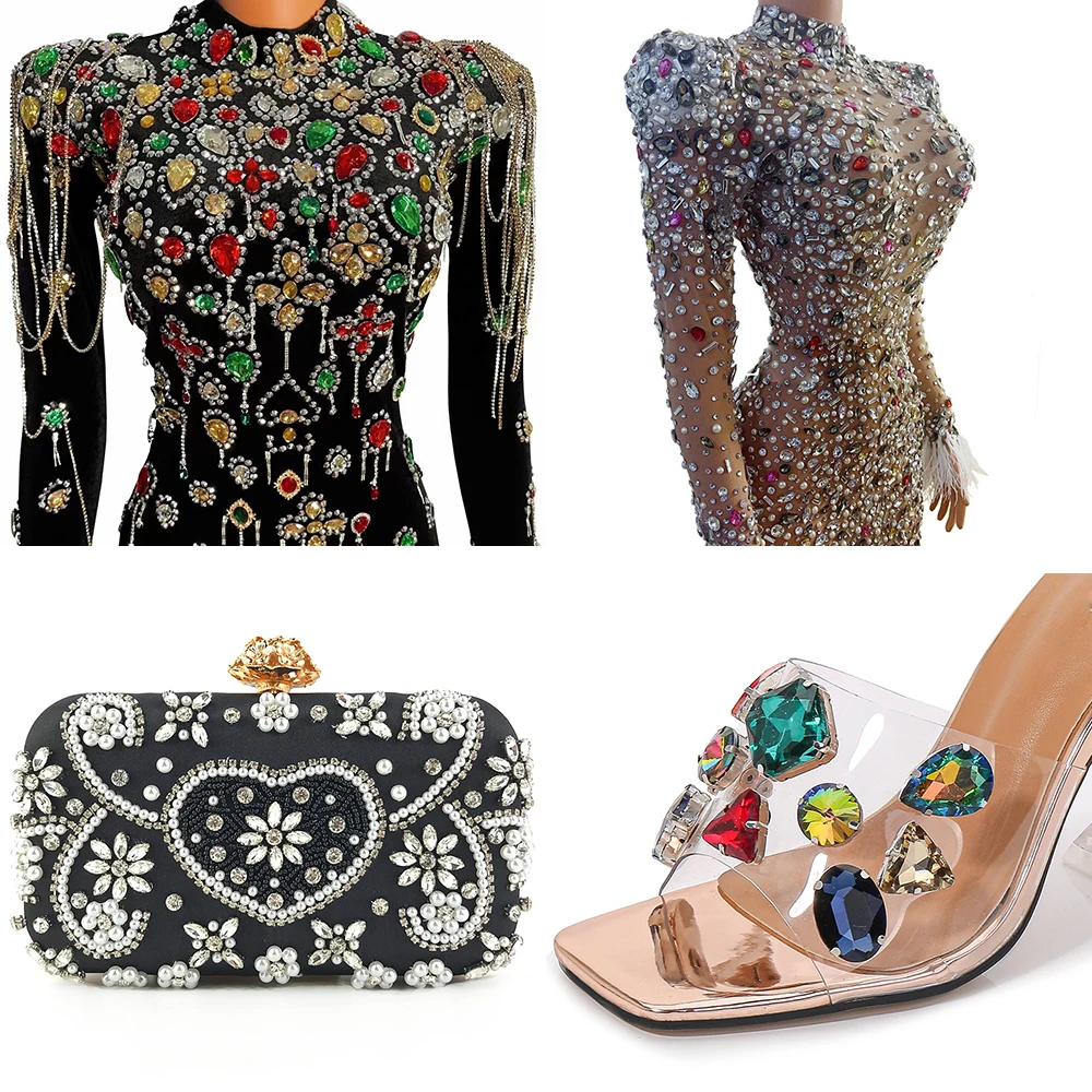 Стразы с блестящим цирконием 10*14 мм прямоугольный кристалл золотым зажимом