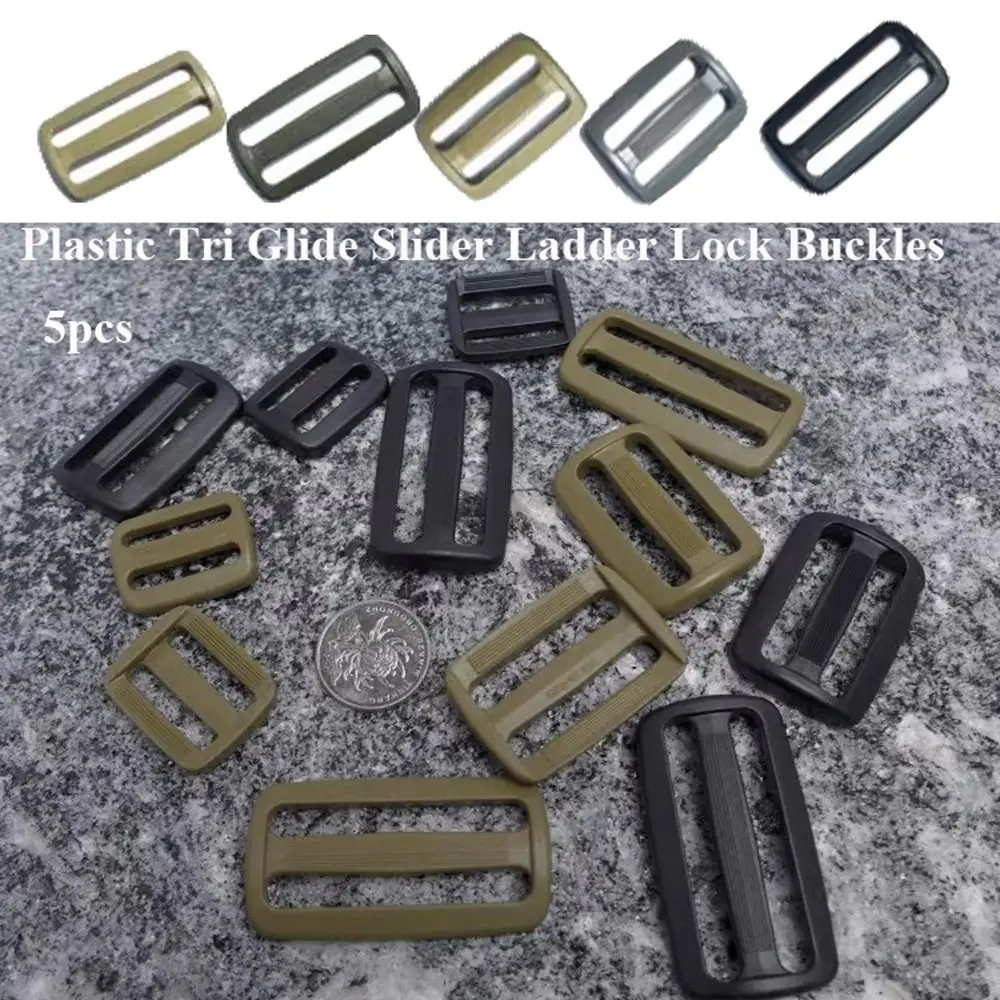 

5pcs Plastic Tri Glide Slider New Colorful Accessories Outdoor Camping Tool Bag Belt Buckles Outdoor Tool