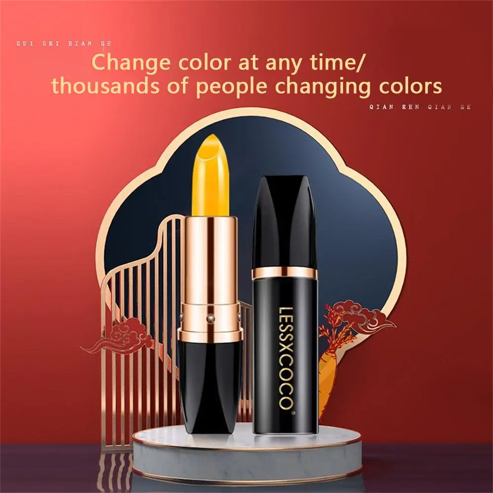 

1pc Carotene Color Changing Lipstick Lip Care Makeup Lasting Waterproof Moisturizing Non-stick Cup Anti-Dry Cracking Lip Balm