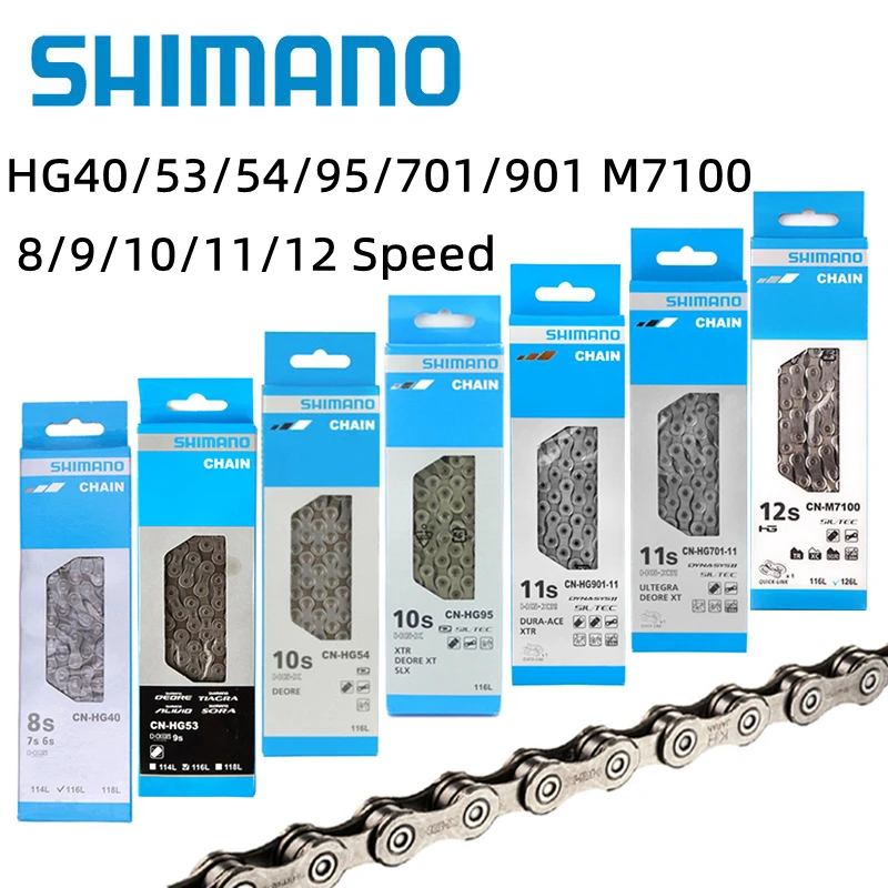 

Shimano 8/9/10/11/12 Speed Bike Chain HG40/53/54/95/701/901 M7100 Ultra-Light Sram MTB/ Road Bike Chain Bicycle Accessories Hot