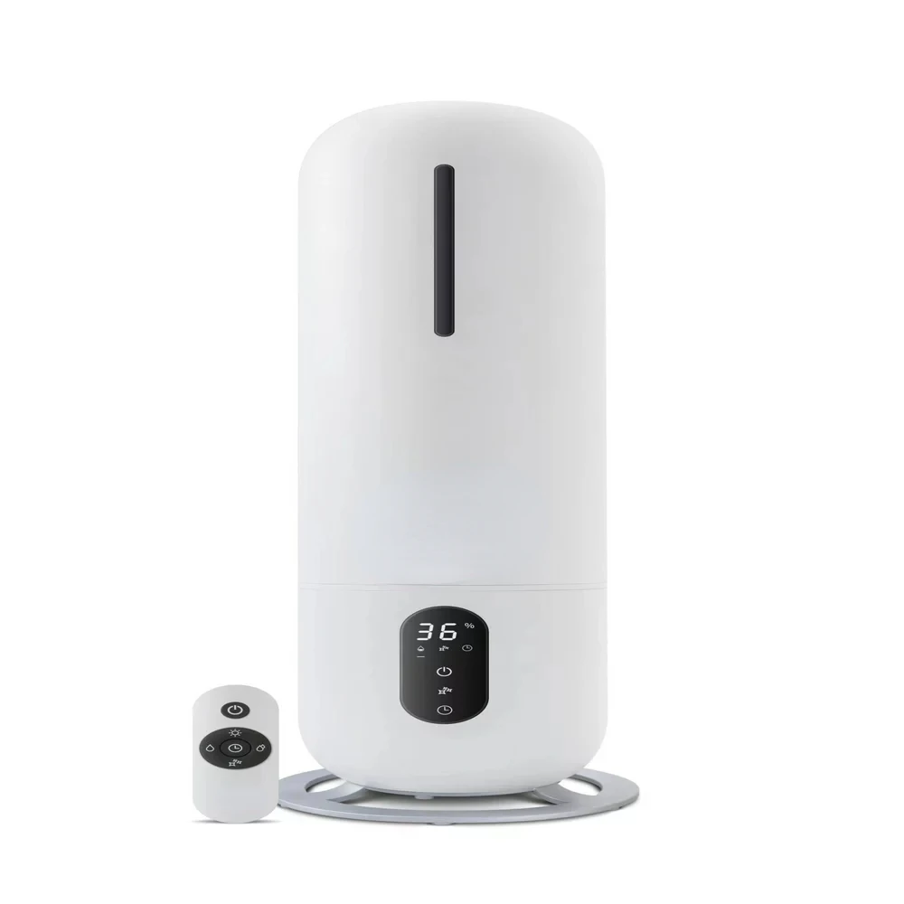 

Cool Mist Tower Top Fill Humidifier with Remote, 2 Gallons, 500 Sq. ft Coverage, UV Ionizing Light, White