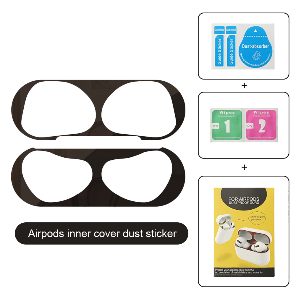 Защита от пыли и царапин металлическая защитная пленка для Airpods чехол наклейка