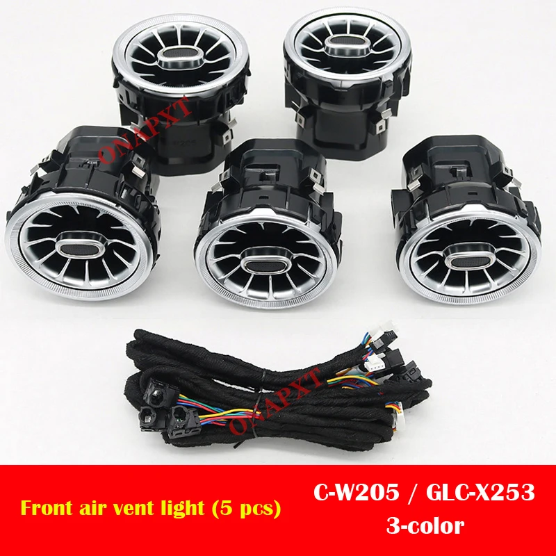 

Светодиодная автомобильная лампа сопла для Benz A/C/E/S/V/CLA/GLA/GLC класса W176 W205 W213 W222 W447 W117 W156 X253 Вентиляционное освещение турбины