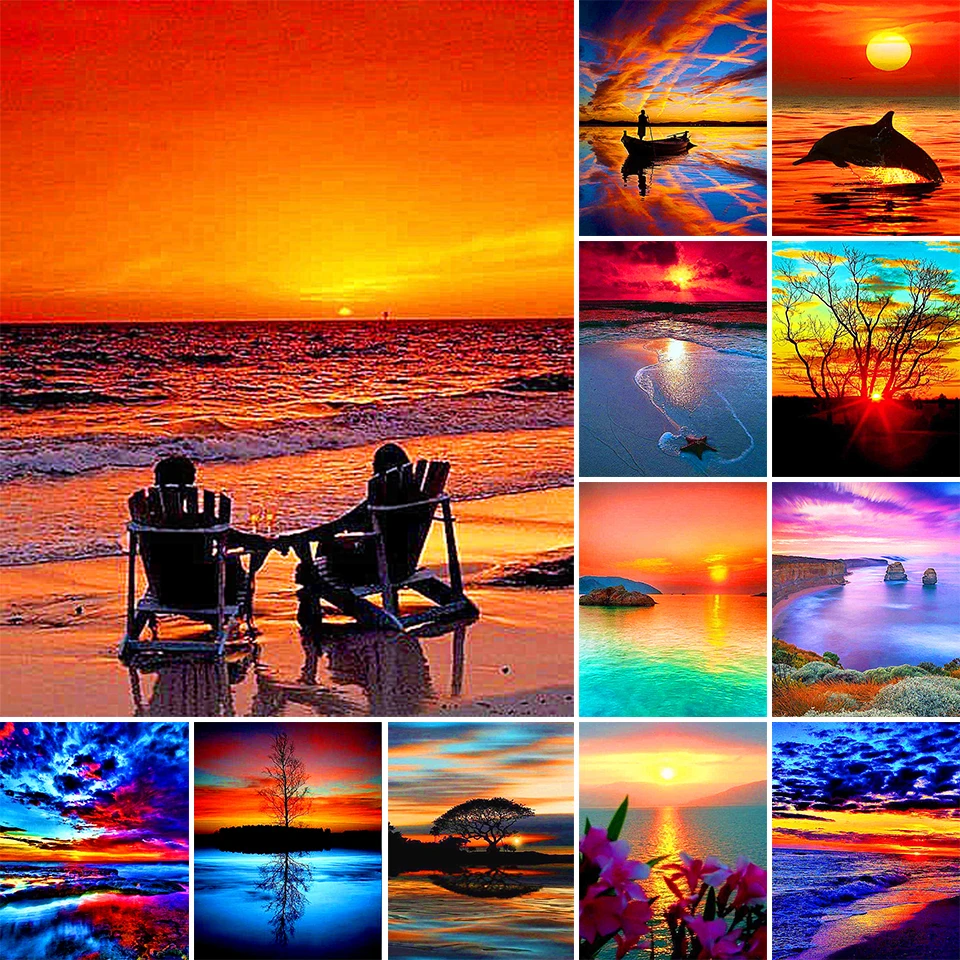 

5D DIY Diamond Painting Landscape Rhinestone Picture Full Diamond Embroidered Mosaic Gift Home Decoration Handmade Beaded Kit