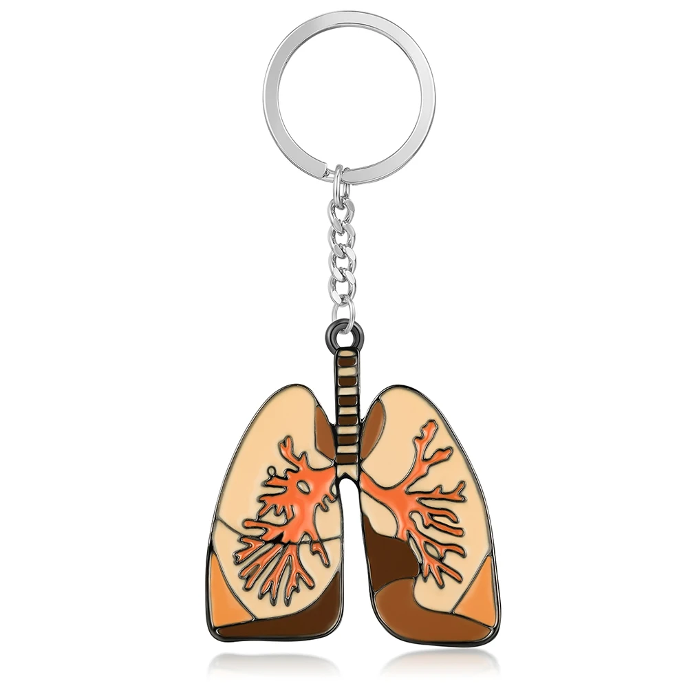 DCARZZ медицинский брелок с подвеской для легких креативный эмалированный кулон