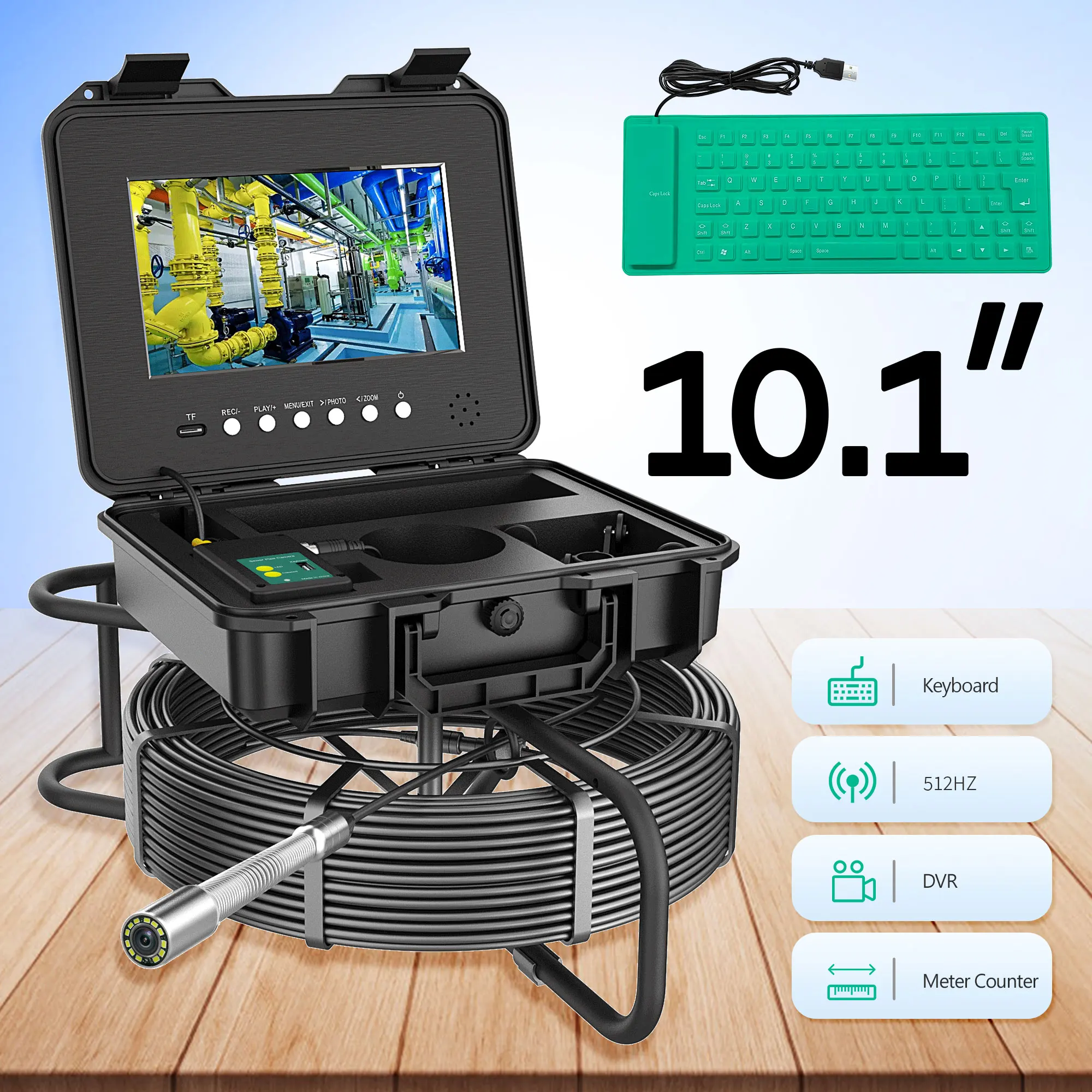 

Фотоэндоскоп MAOTEWANG, с автоматическим самовыравниванием, 512 Гц, карта Sonde16G, цифровой видеорегистратор, счетчик для контроля слива, бороскоп