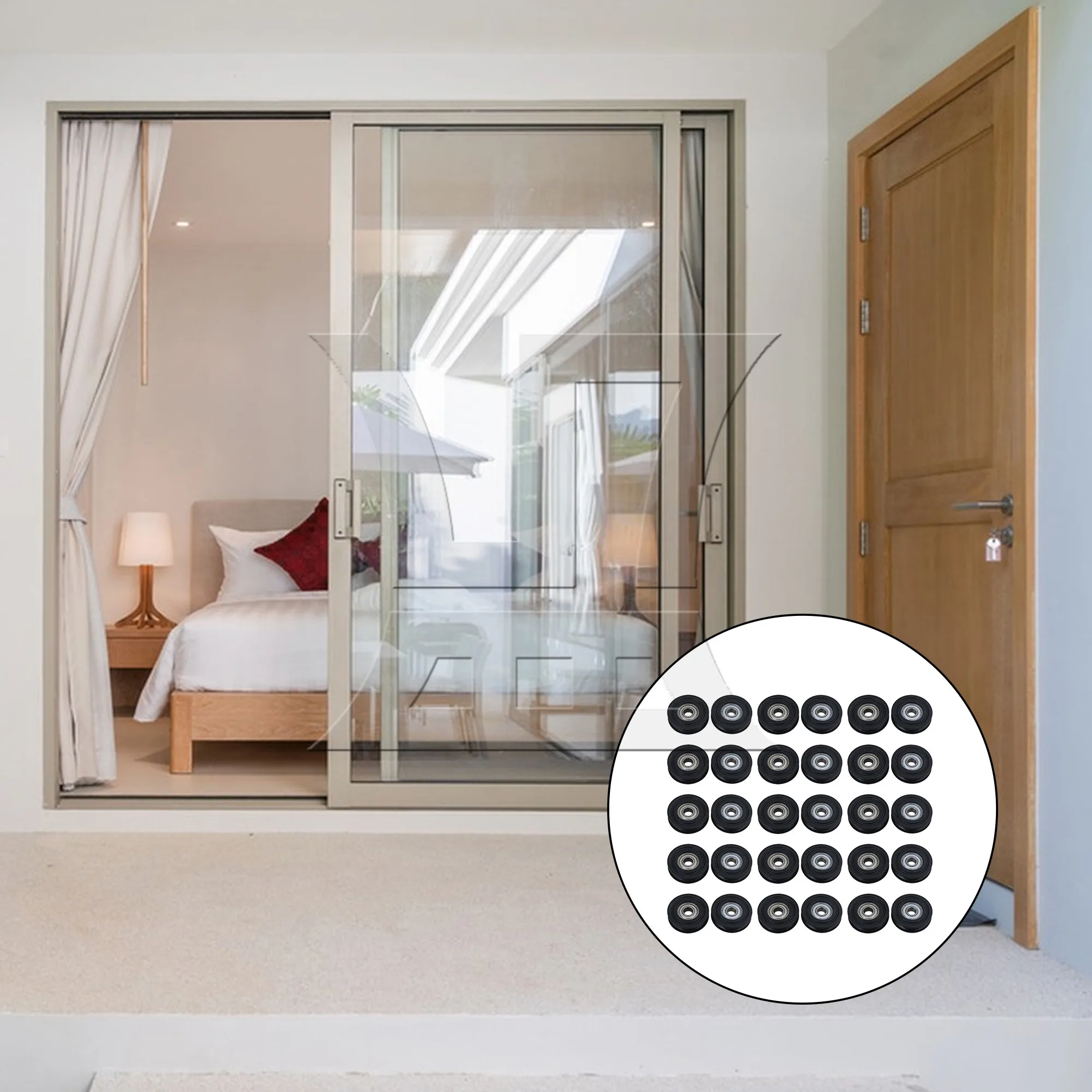 30 шт. канавка подшипника колеса шкив 8 мм ID x 40 OD черный для окна