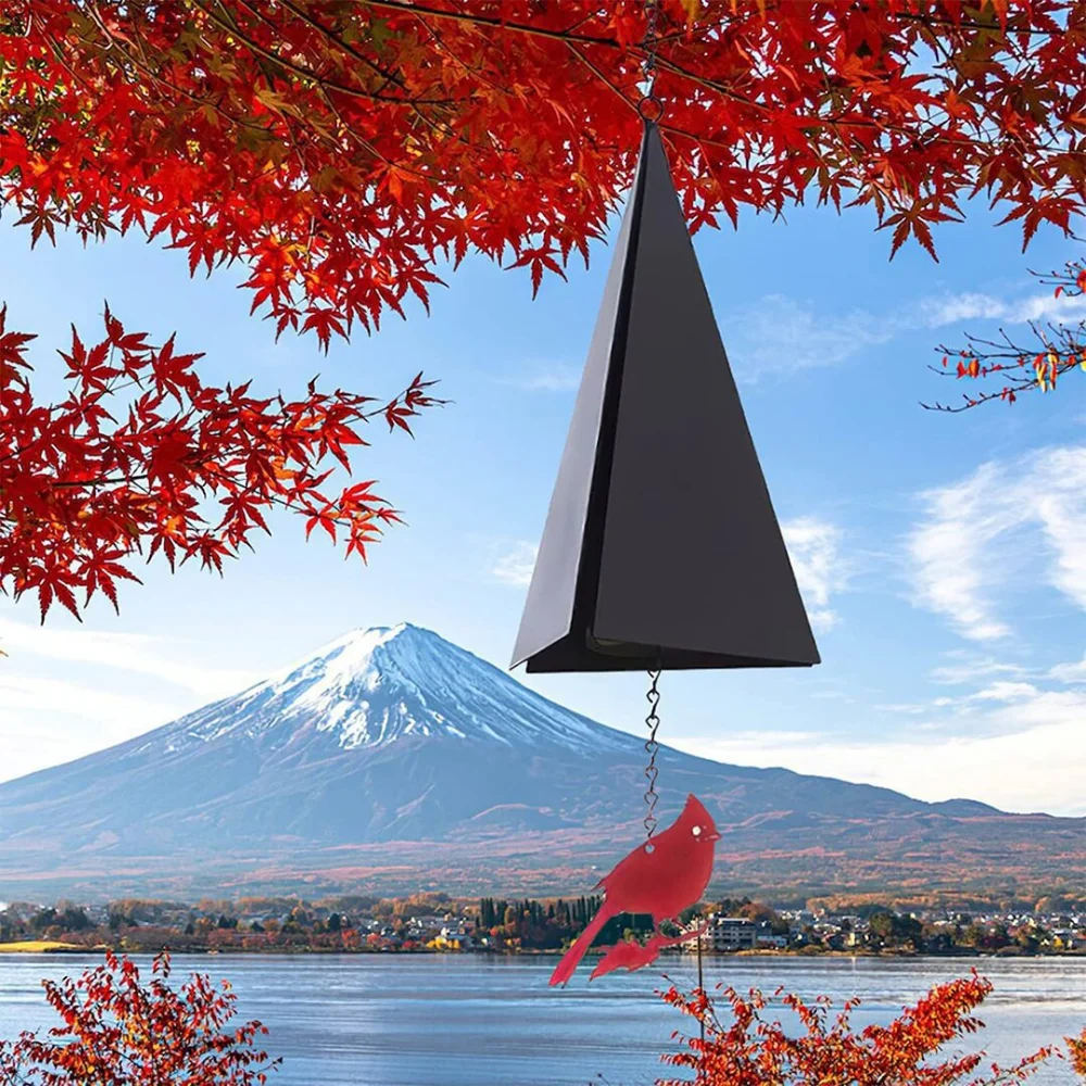 

Creative Wrought Iron Triangle Wind Chime Pendant Indoor and Outdoor Decoration Courtyard Porch Wind Chime Bell Pendant