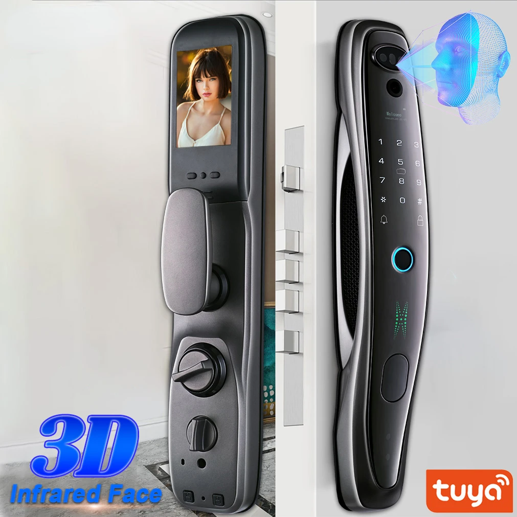 

Дверной смарт-замок Tuya 3D с функцией распознавания лица и камерой