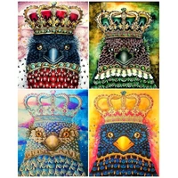 gatyztory diy pictures by numbers crown bird animal for adult children drawing on canvas handpainted painting art gift home deco