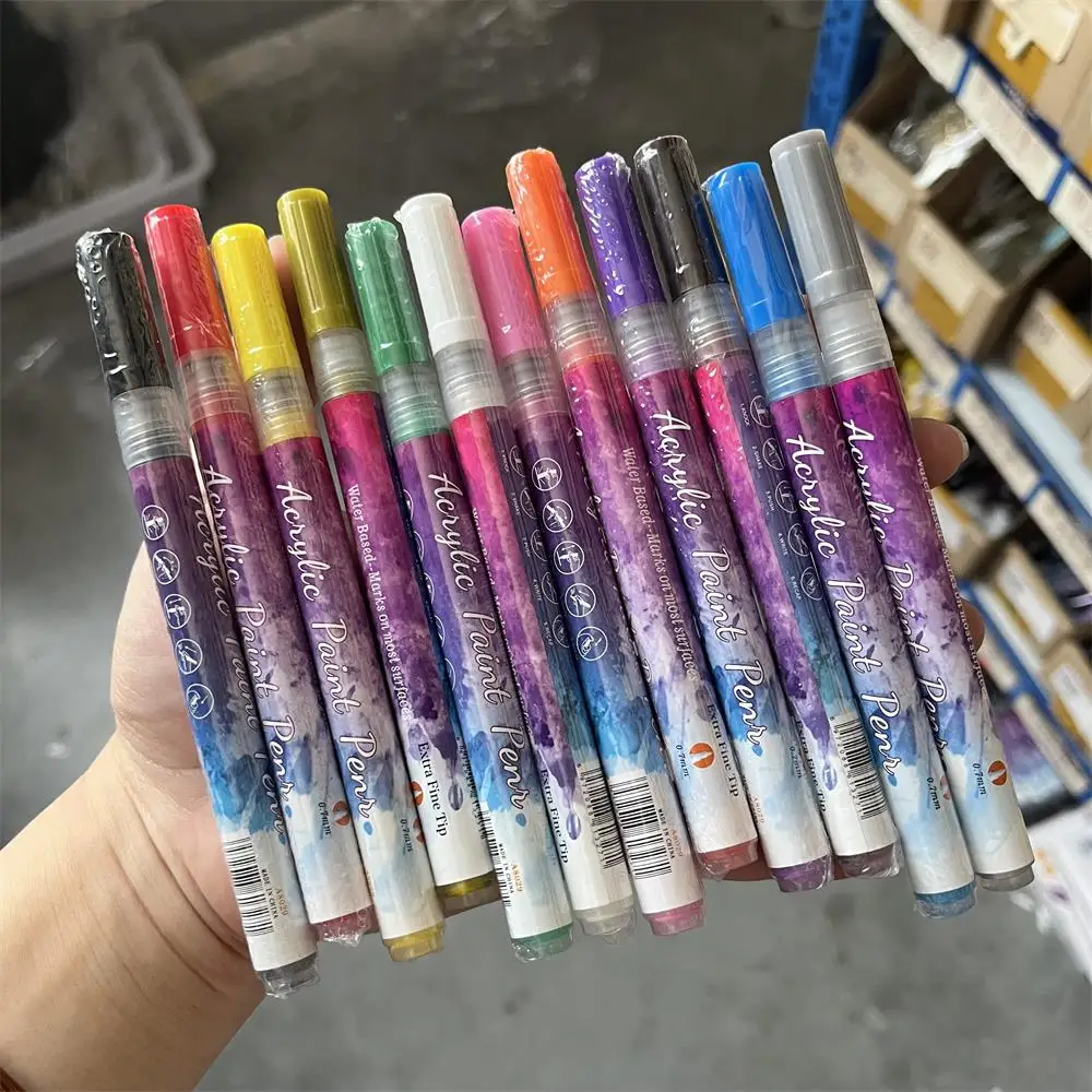 

1PC Nail Art Drawing Graffiti Pen 12 Colors Acrylic Pen Waterproof Painting Liner DIY 3D Abstract Line Nail Beauty Tool Manicure