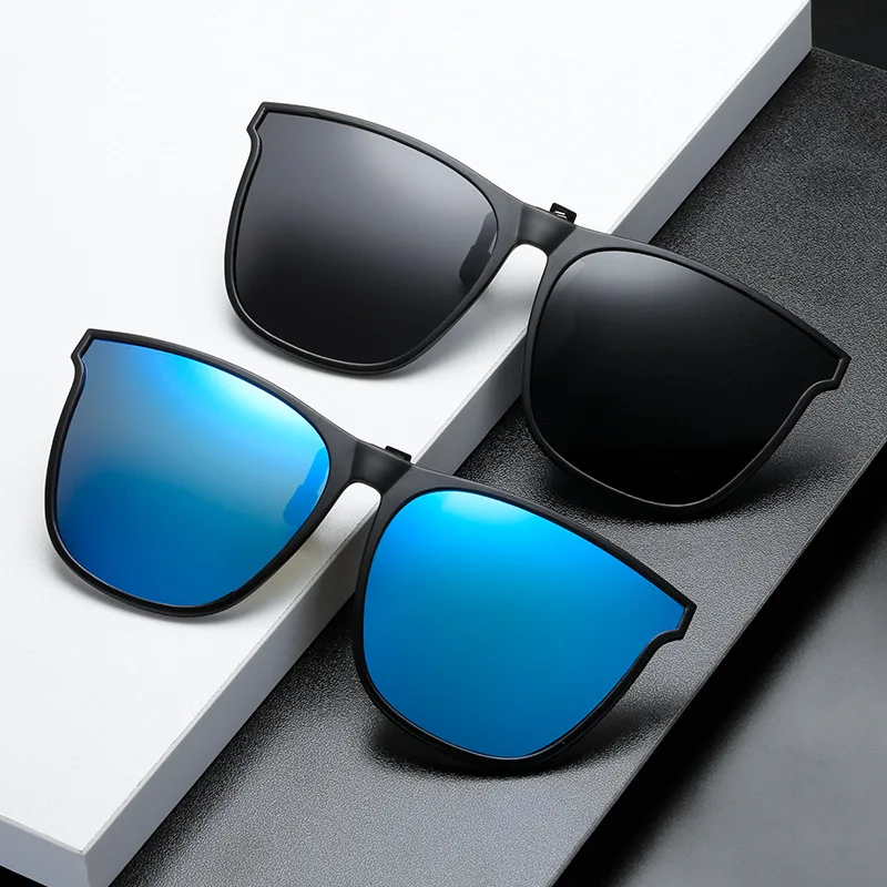 

Поляризационные солнцезащитные очки ночного видения в большой оправе с зажимом для вождения зеркальные очки с защитой от дальнего света