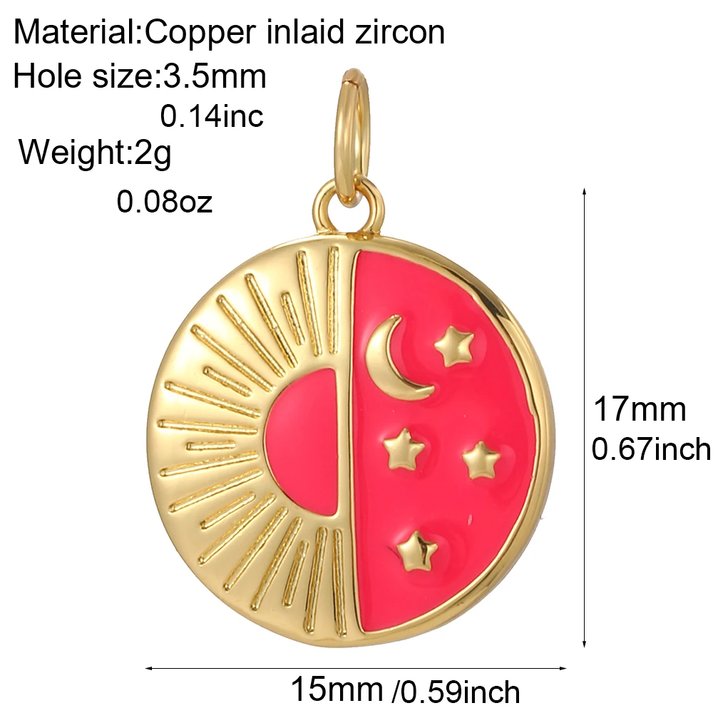 Кубический цирконий подвески в виде солнца и луны для ювелирных изделий кулон