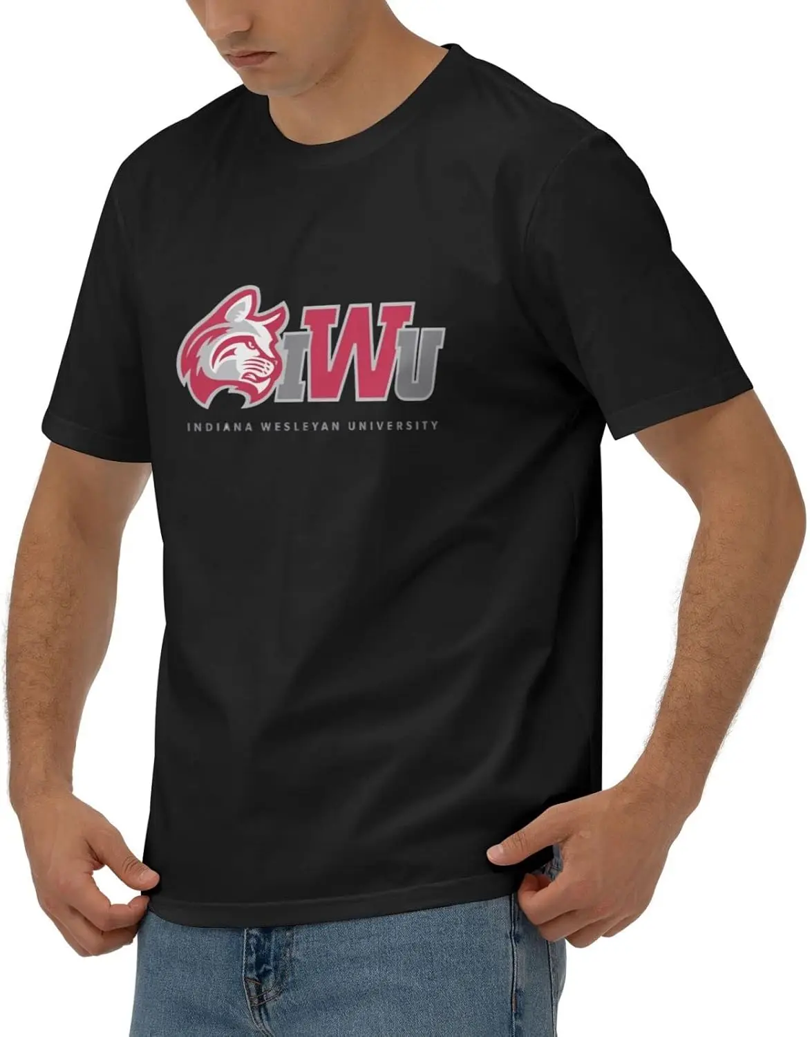 Мужская футболка из чесаного хлопка с коротким рукавом логотипом колледжа