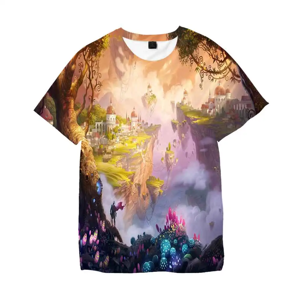 

Hot 3D Fantasy Effect T Shirt Men's Cool Shirt Summer Leisure O Neck Tshirt New Print Student Tee