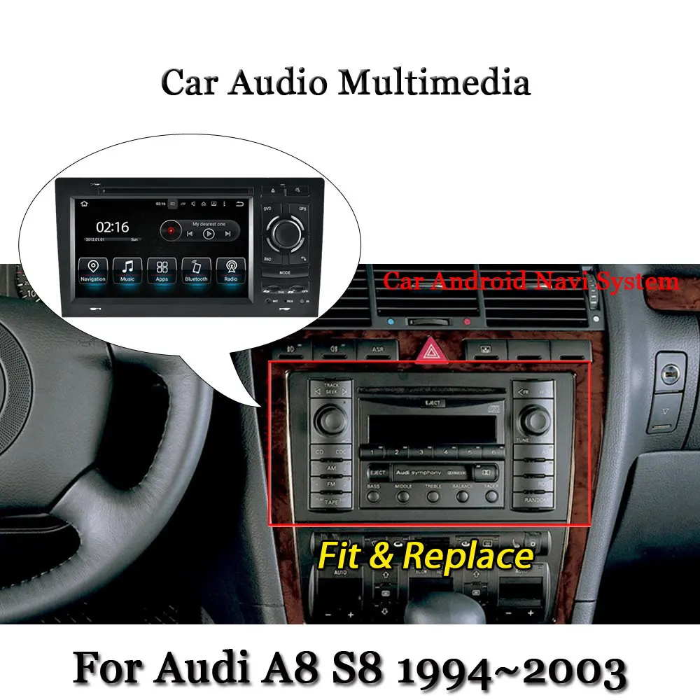 

Для AUDI A8 S8 1994-2003 Автомобильная фотомагнитола мультимедийный плеер GPS навигационная система Радио HD экран стерео головное устройство 2DIN