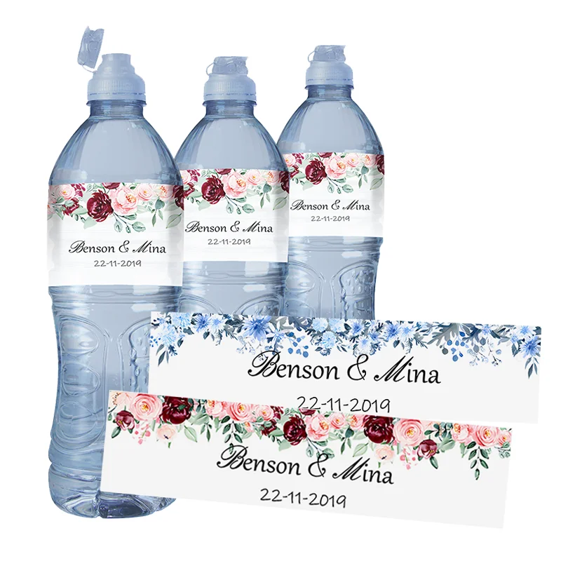 

24pcs Custom Labels personalized water Bottle Stickers Customized Any Text Sticker Birthdays Baptism Engagement Wedding Decor